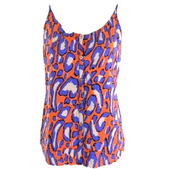 CABI Isla Cami Animal Print Spaghetti Strap Button Down Tank Top size XS - Picture 3 of 10